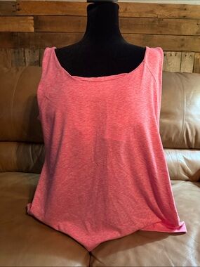 Jockey 2-in-1 Heathered Pink Scoop Neck Tank